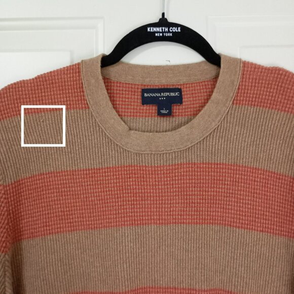 Banana Republic Sweater Mens Striped L Brown & Red 100% Cotton Crewneck - Picture 5 of 9